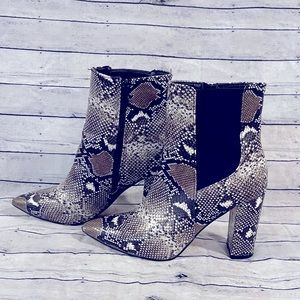 Catherine Malandrino Snake Skin Booties